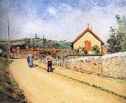 Camille Pissarro Pang plans Schwarz railway crossing oil painting on canvas